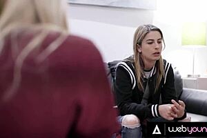 conflicted teen 18+ kristen scott discovers her sexuality with lesbian petite 18+ blonde kenna james