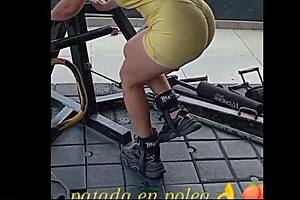 nicole medallo sweats in gym for nice body to please men