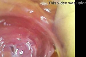 real pussy orgazm with cum inside, sperms in juice