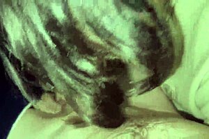 Watch this close-up blowjob where she swallows every drop, he says