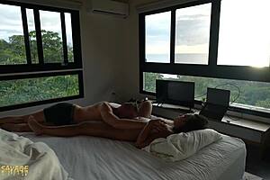 Girlfriend enjoys pussy eating to orgasm in doggystyle and missionary positions