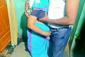 i's watchin' the indian aunty give blowjob to the house owner outdoor