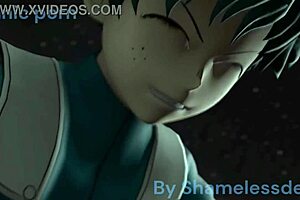 Toga and Deku share a kiss in the scene