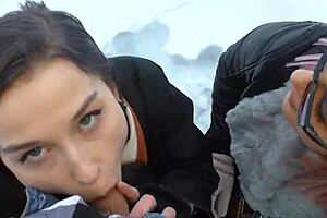 Two hot girls casually warm a cock in a threesome with teacher