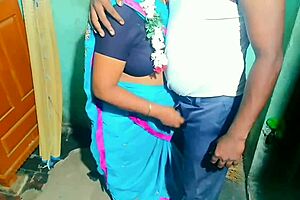 i's watchin' the indian aunty give blowjob to the house owner outdoor