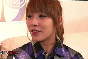 Asian bombshell rinka aiuchi gives blowjob then gets creampied