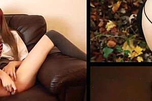 gorgeous british teen makes herself cum