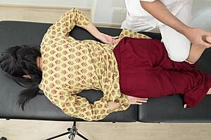 Indian desi girl massage with uniform and sexy petite body.