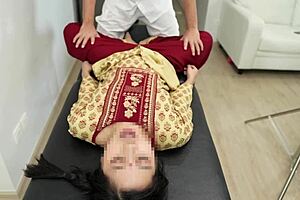 Indian desi girl massage with uniform and sexy petite body.