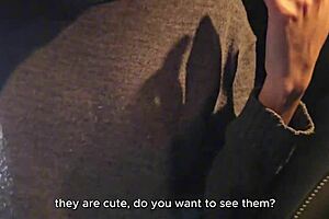 Bookstore girl removes condom for big cock ride in car