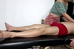 He Managed To Take Off The Masseuses Clothes And Convince Her To Give Him A Blowjob And Sit On Him