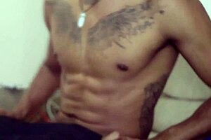 I cum hard on my big cock in solo orgasm session