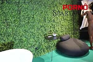 Luana Turns for Anal Spooning by Pool with Cum on Ass