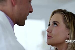 Nurse sucks doctor's balls passionately