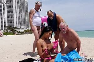 What A Staycation! Old Step Dad And Daughters With Latin Hottie!