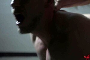 The handsome hunk breeds the trainer anally and makes him cum.