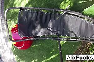 WOW! ALIX LYNX FUCKS HERSELF Wildly on a Hammock with Blonde Babe Masturbation