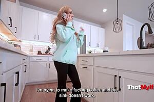 Why does the busty blonde MILF cheat on her boyfriend with rough blue collar men?