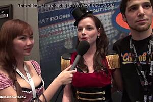 Petite asian teen with big tits teases in amateur chaurbate video at expo