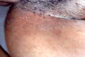 Ebony Amateur's Pussy Squirts From Monster Cock Fucking