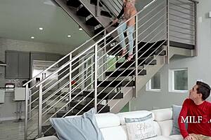 blonde cougar in jeans with big ass