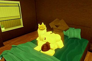 Wow, this Robloxian BBC guy takes on two snowbunnies in bed 😍