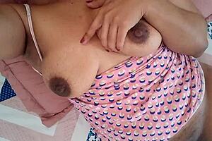 massaging the flesh lips while the pussy gets wet and juicy