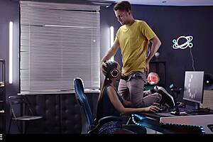 Gamer Girl Gets Banged After Time Freeze - Pussy Creampie And Cum In Mouth