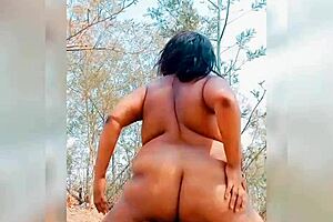 The queen of squirt gets fucked outdoors in the forest for the first time, so kinky