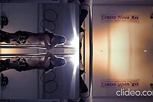 The doctor does a sexy pole dance, showing off her ass in the hospital?