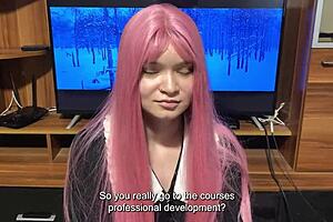 Step sister shows blowjob skills