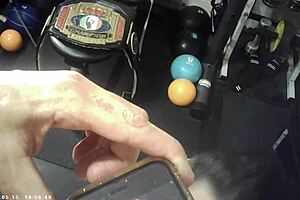 Behind scenes porn shoot with glasses cam and wrestling