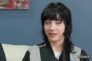 Hey, this naughty cutie gets painful anal therapy in the asylum