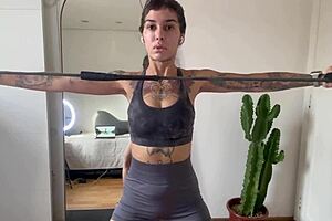 nikatsu leads the warm up and stretch training session for curvy babes