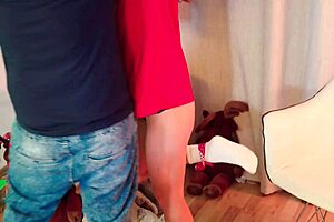 Neighbors tease with handjobs until Christmas penetration