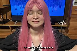 Step sister shows blowjob skills