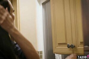 Dirty stepdaughter acts just like her big tits mature mother in taboo threesome.