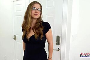 busty brunette kay lee gives bj, pussy fucked deep, swallows cum, oops