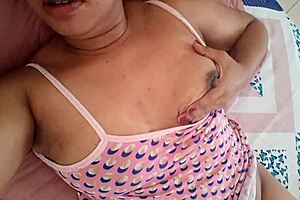 massaging the flesh lips while the pussy gets wet and juicy