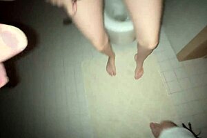 SQUIRTING in TOILET twice after OLD MAN FUCK to CLEAN VAGINA from HIS CUM