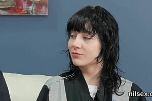 Hey, this naughty cutie gets painful anal therapy in the asylum