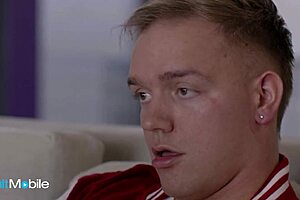 Lucky stepson fucks gorgeous stepmom and cums on her big tits