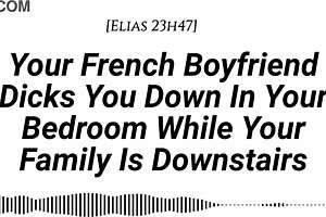Your French Boyfriend Dicks You Down Quietly at Home!