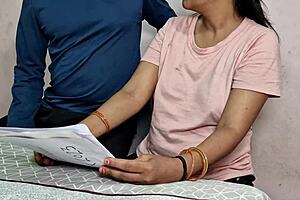 stepson bends pregnant milf over for doggystyle cumshot during homework