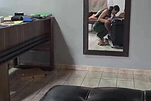 The sailor girl hotwife sucks his dick until she gets his sperm