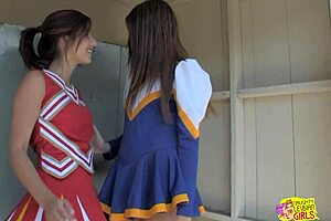 the two incredibly sexy skinny lesbians kiss and devour each other's smooth pussies with intense passion