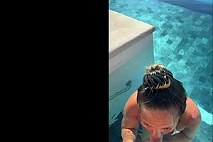 Public bj at infinity pool in Costa Rica with girlfriend and interracial couple