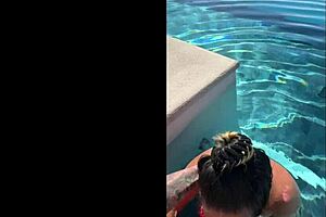 Public bj at infinity pool in Costa Rica with girlfriend and interracial couple