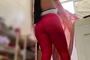 brazilian woman caught flashing on the balcony