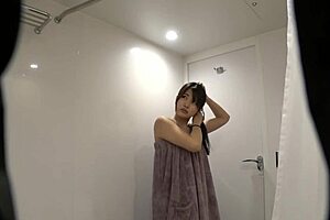 voyeur video of pretty asian teacher tricked into changing and fucking